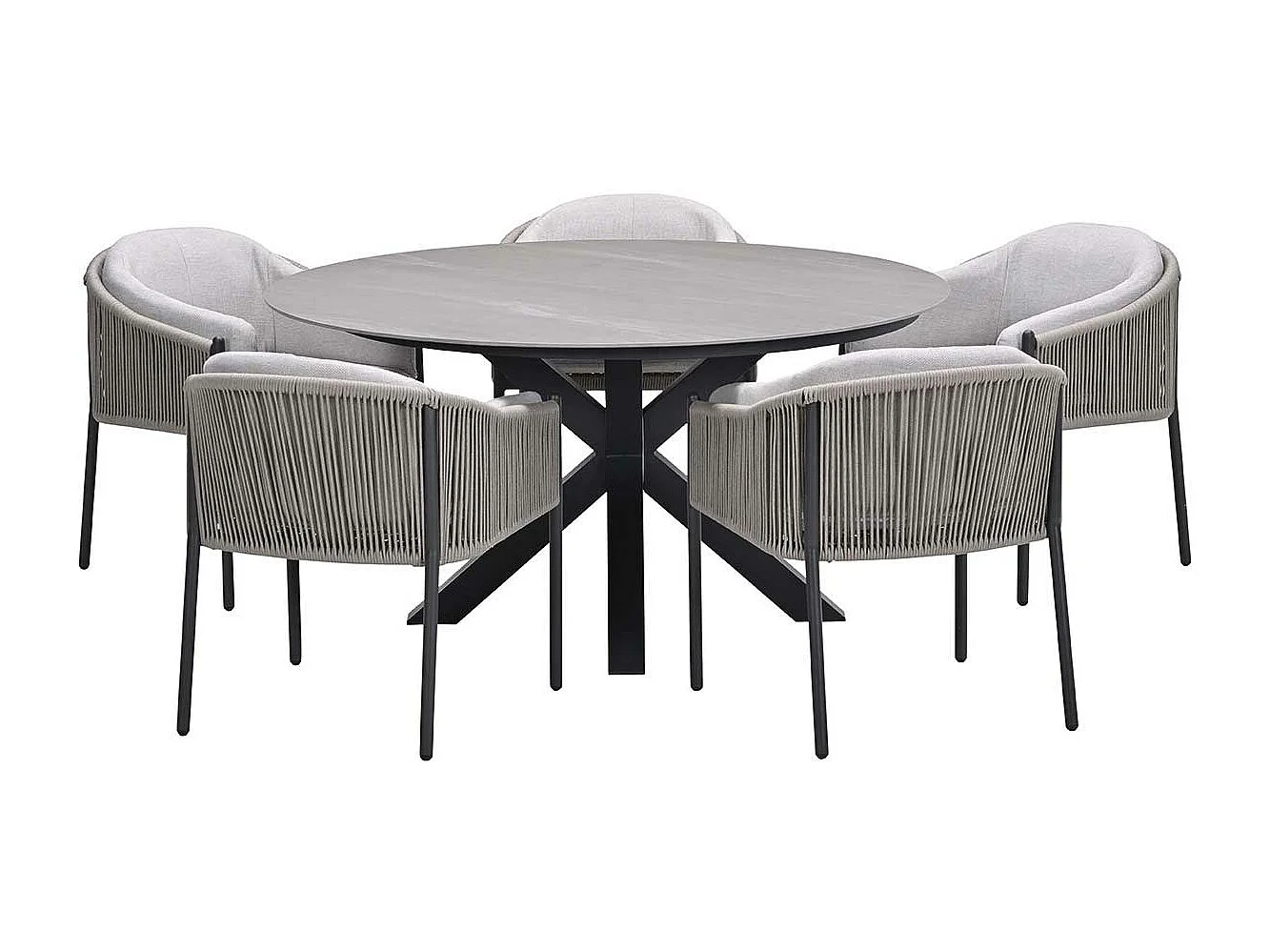 Garden Impressions Delvin tuinset 6-delig - Duuk tuintafel Ø150 cm