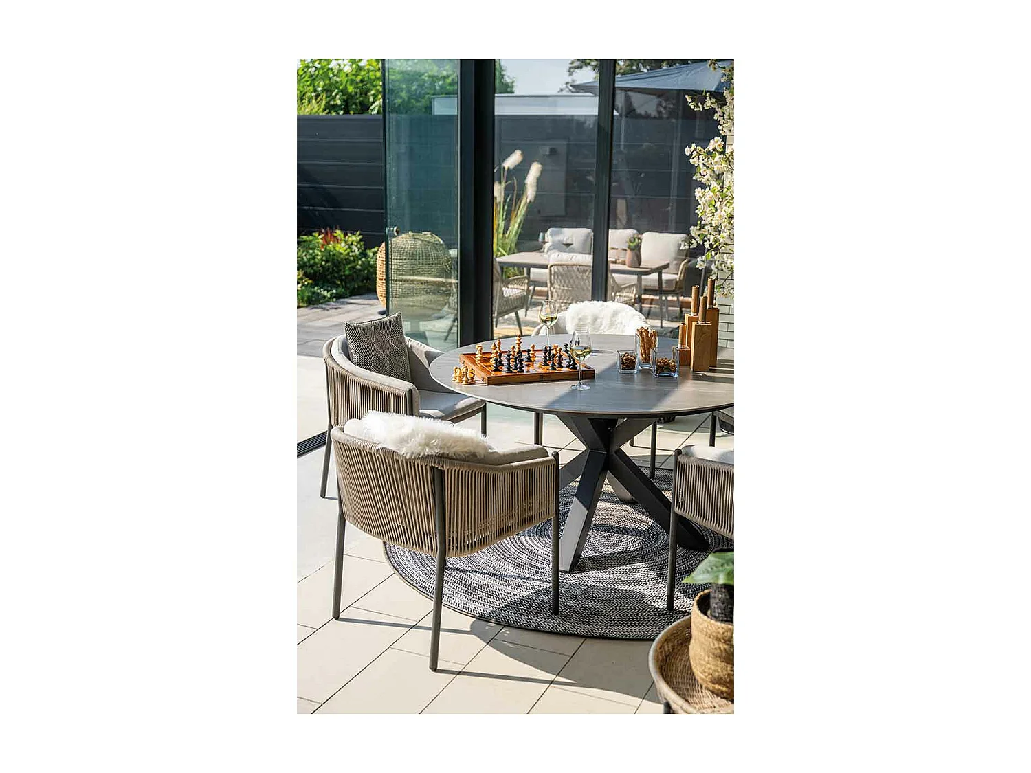 Garden Impressions Delvin tuinset 6-delig - Duuk tuintafel Ø150 cm