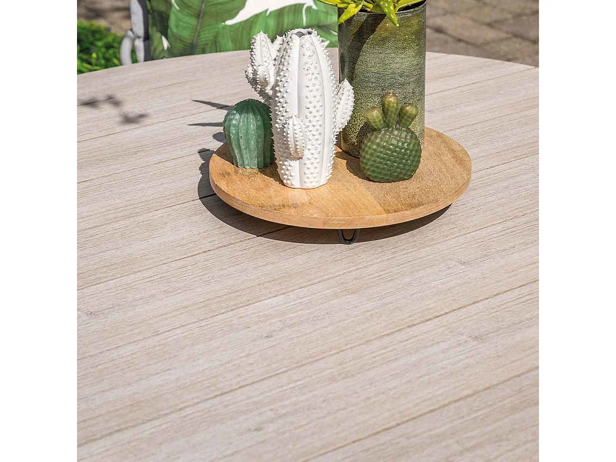 Garden Impressions Tarera tuinset 6-delig dakar sand - Tulli tuintafel Ø148x75 cm - light teak vironwood