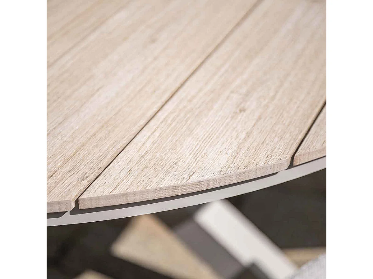 Garden Impressions Tarera tuinset 6-delig dakar sand - Tulli tuintafel Ø148x75 cm - light teak vironwood