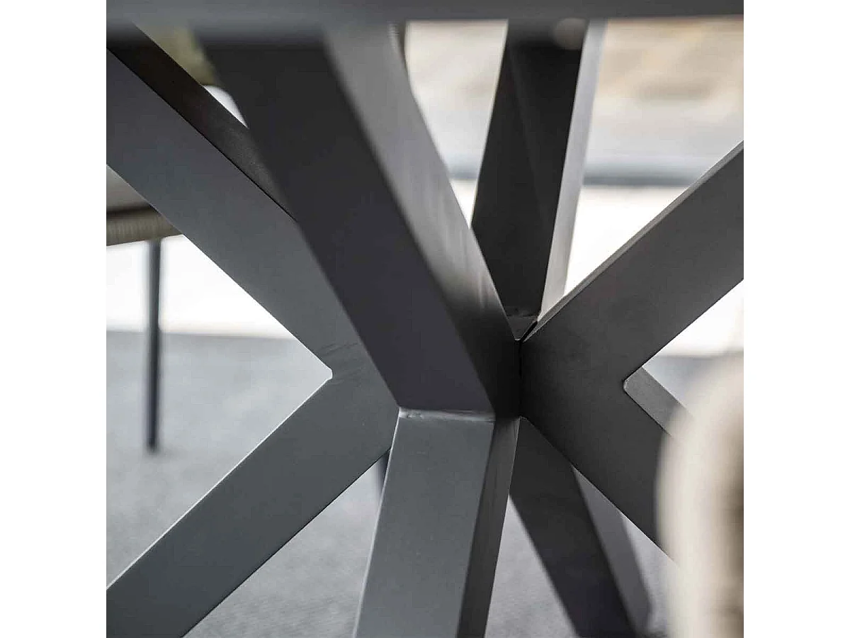 Garden Impressions Senja tuinset 5-delig desert sand - Tulli tuintafel Ø122x75 cm - light teak vironwood