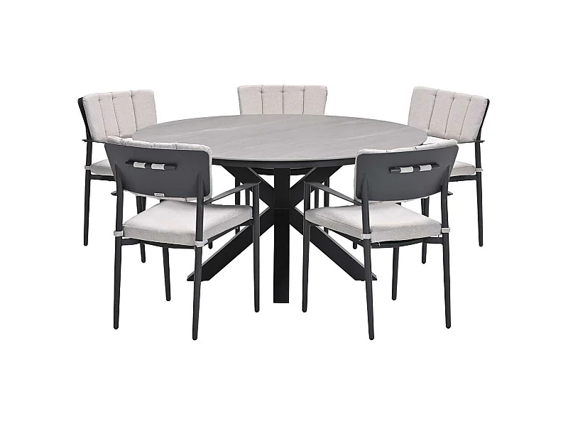 Garden Impressions Dane tuinset 6-delig - Duuk tuintafel Ø150 cm