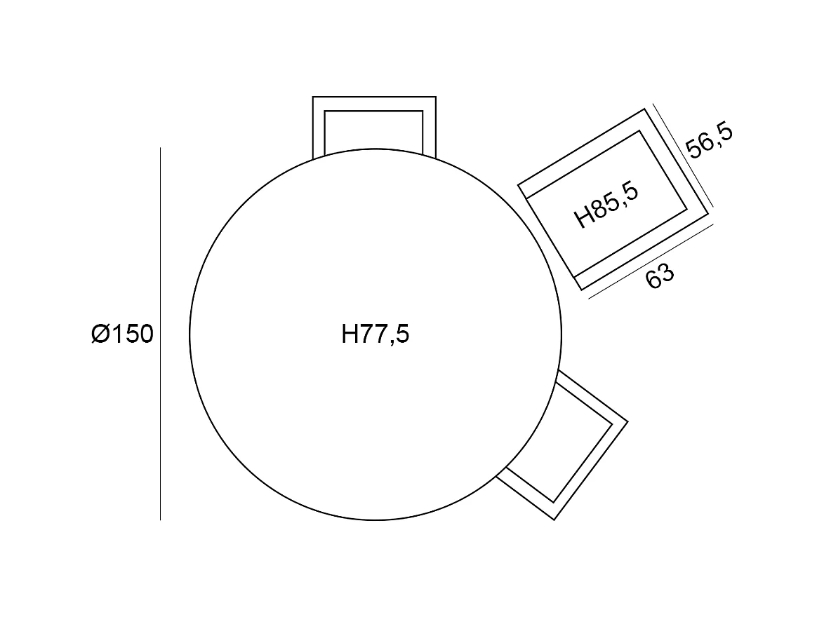 Garden Impressions Dane tuinset 6-delig - Duuk tuintafel Ø150 cm