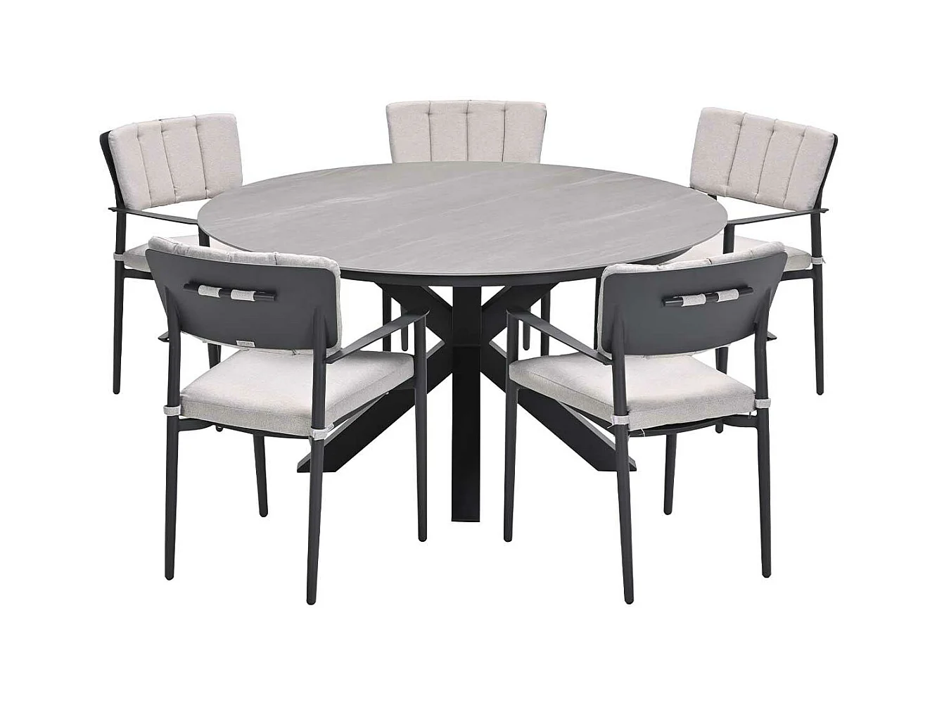 Garden Impressions Dane tuinset 6-delig - Duuk tuintafel Ø150 cm