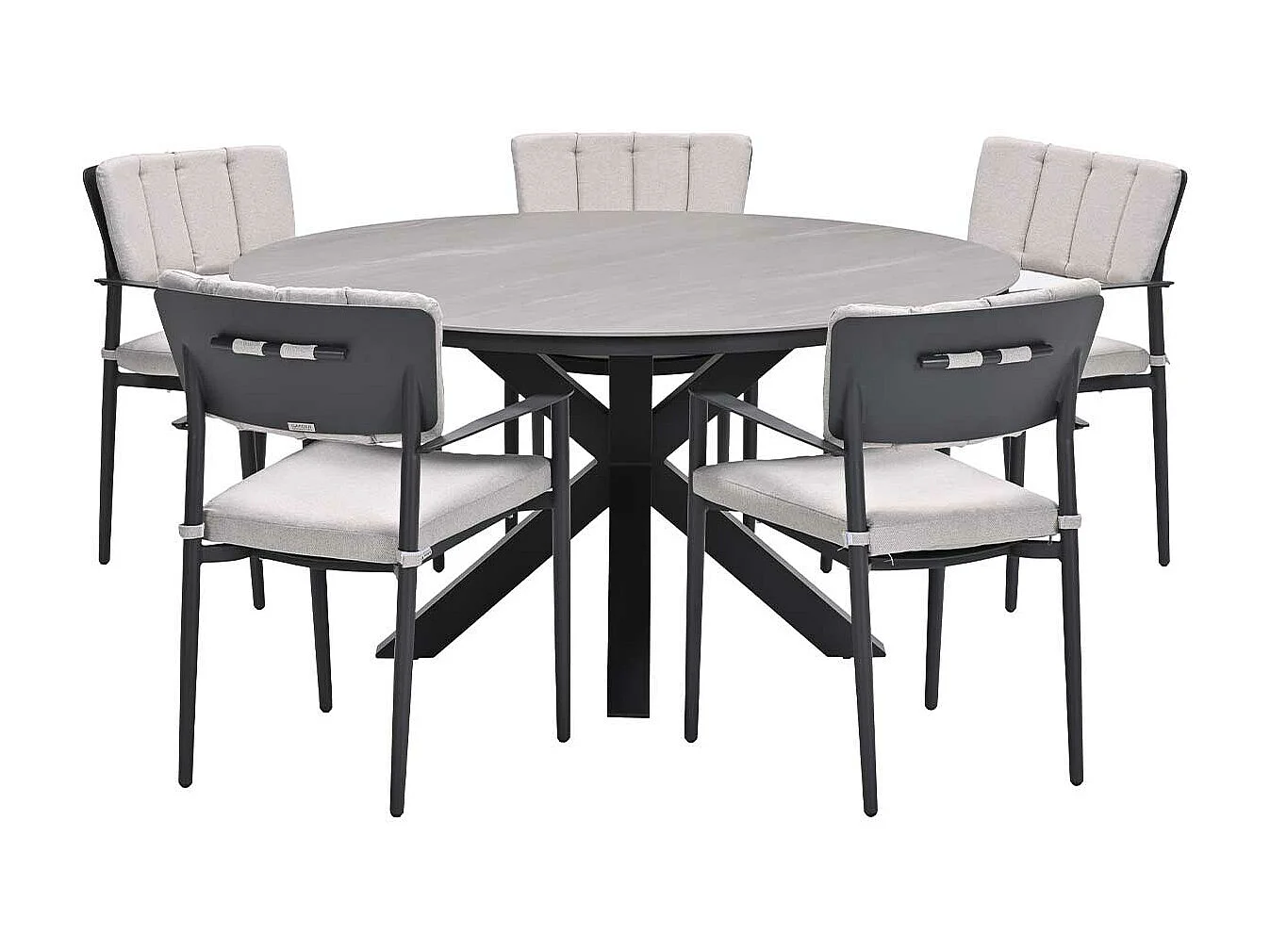 Garden Impressions Dane tuinset 6-delig - Duuk tuintafel Ø150 cm