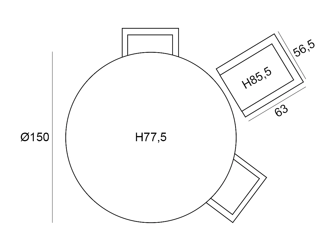 Garden Impressions Dane tuinset 6-delig - Duuk tuintafel Ø150 cm