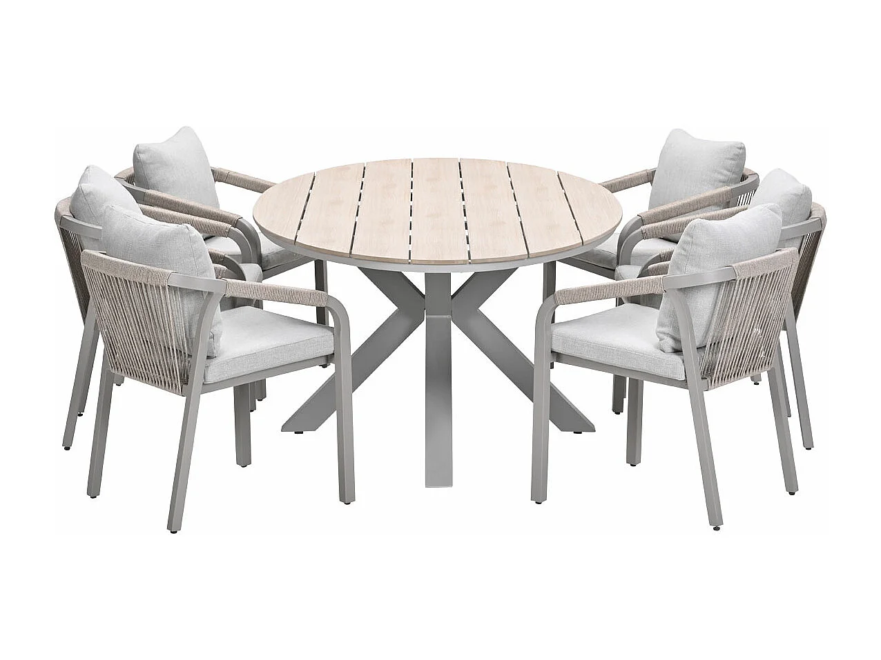 Garden Impressions Tarera tuinset 7-delig dakar sand - Tulli tuintafel 220x115 cm - light teak vironwood