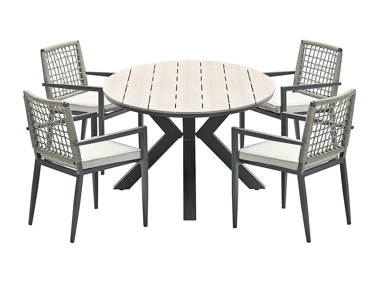 Garden Impressions Burela tuinset 5-delig - Tulli tuintafel 180x115xH75 cm