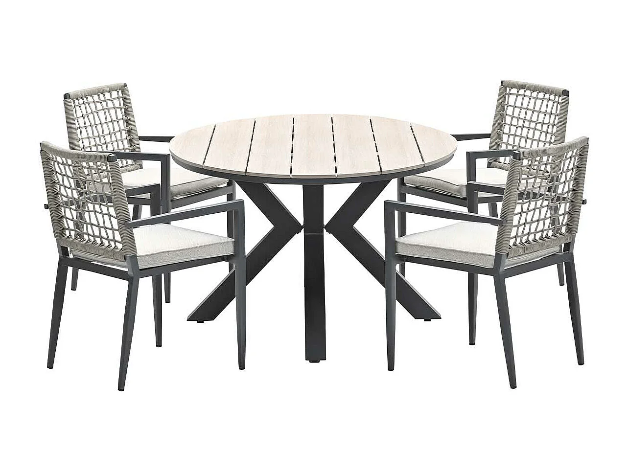 Garden Impressions Burela tuinset 5-delig - Tulli tuintafel 180x115xH75 cm