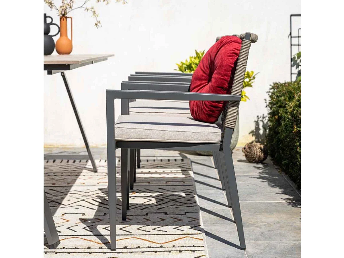 Salon de jardin Garden Impressions Burela 5 pièces - Table de jardin Tulli 180x115xH75 cm