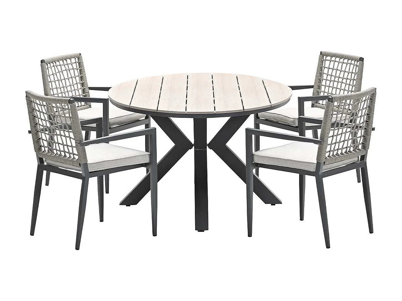 Salon de jardin Garden Impressions Burela 5 pièces - Table de jardin Tulli 180x115xH75 cm