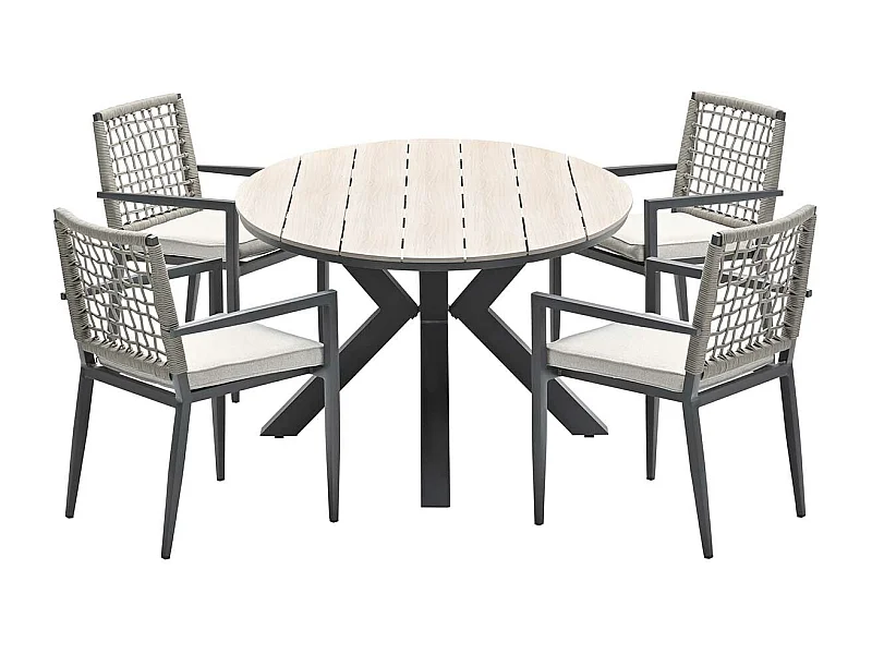 Garden Impressions Burela tuinset 5-delig - Tulli tuintafel 180x115xH75 cm