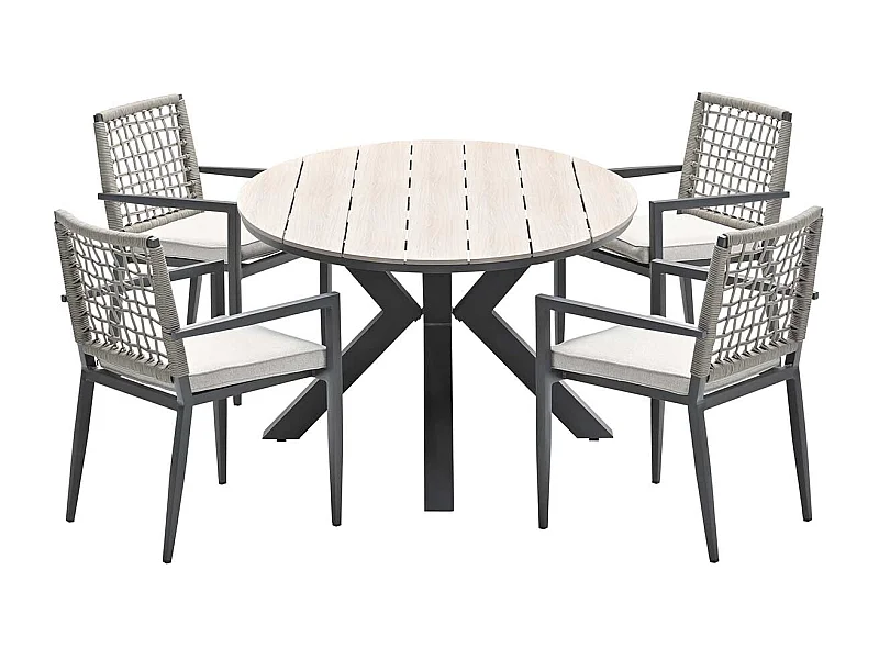Garden Impressions Burela tuinset 5-delig - Tulli tuintafel 180x115xH75 cm