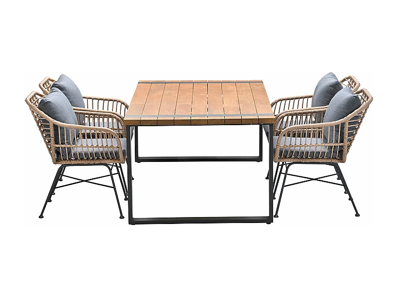 Garden Impressions Lucas tuinset 5-delig bruin - Alto tuintafel 180x100 cm