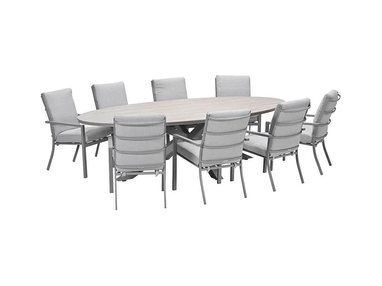 Ensemble de jardin Garden Impressions Senja - Tulli - sable de la vallée - 280x140 cm - 9 pièces
