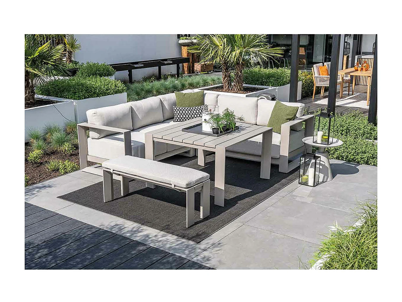 Canapé lounge Garden Impressions Malacca taupe 3 pièces