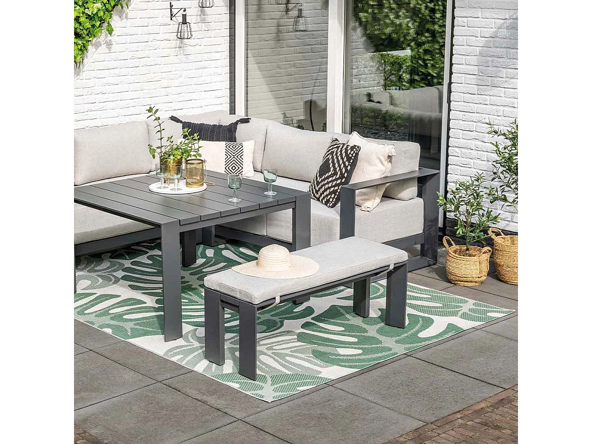 Garden Impressions banc de sport Malakka gris foncé 115,5x43 cm