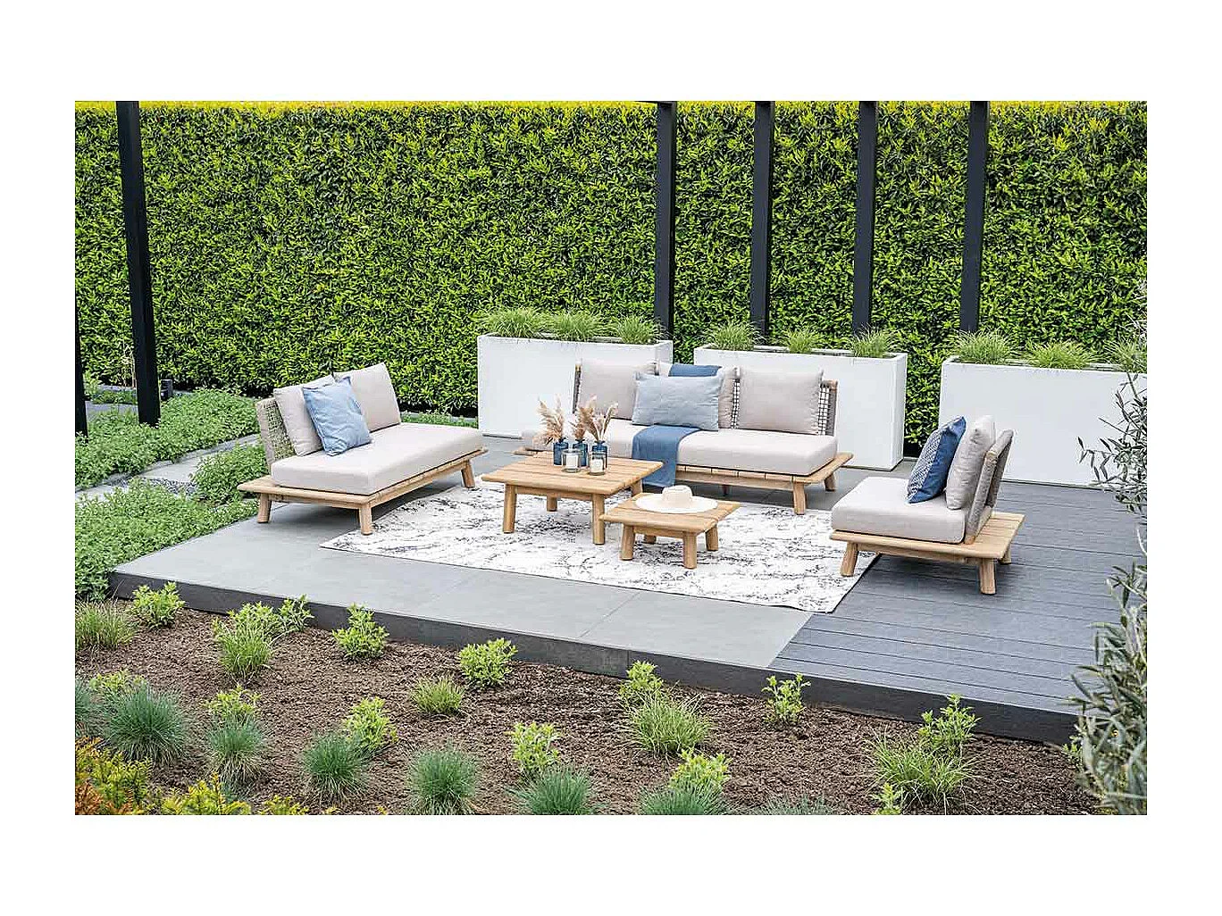 Canapé lounge Garden Impressions San Namut - gris sable 3 places