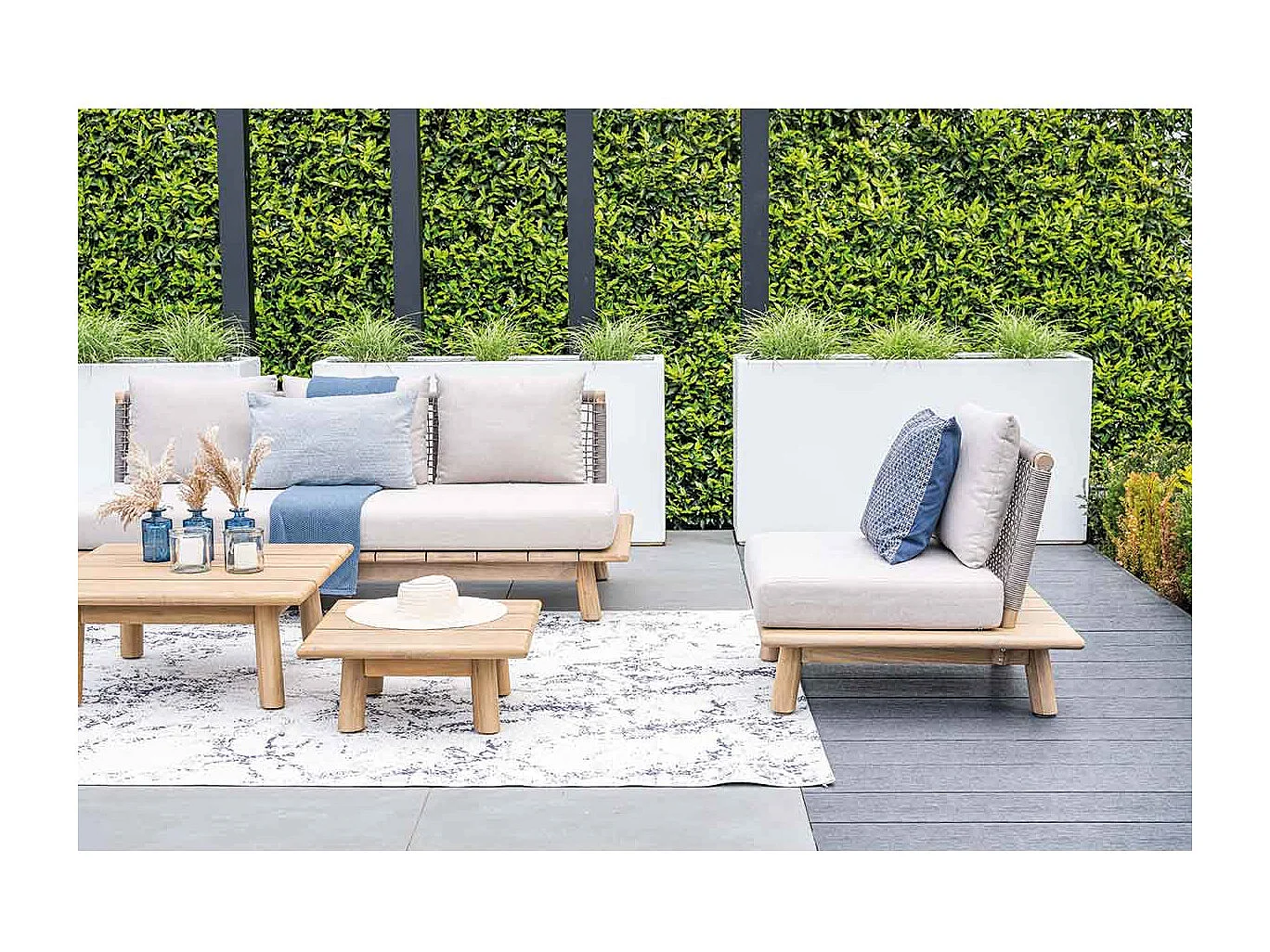 Canapé lounge Garden Impressions San Namut - gris sable 3 places