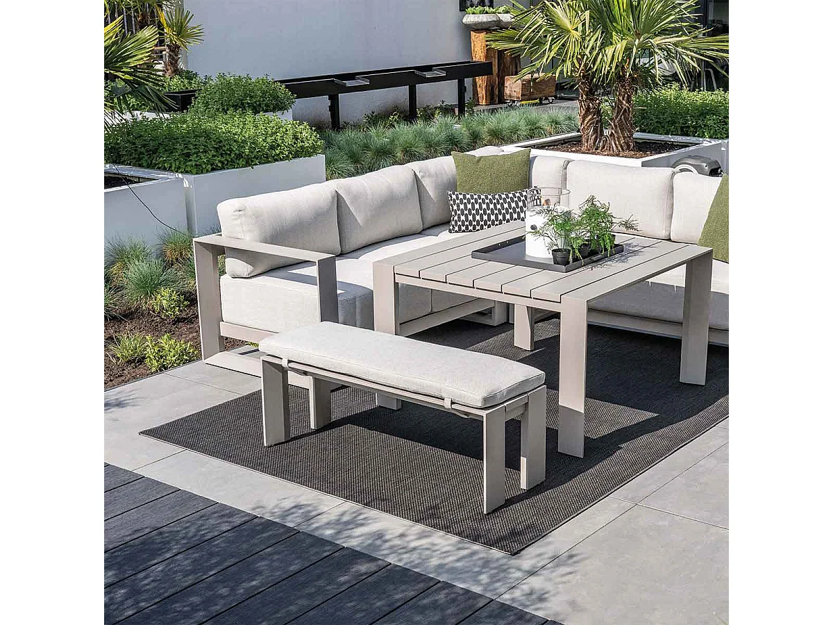 Garden Impressions banc de sport Malakka taupe 115,5x43 cm