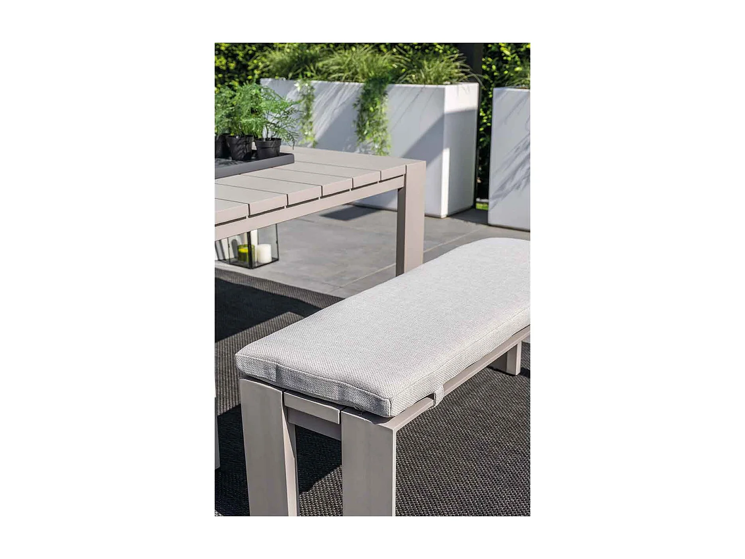 Garden Impressions banc de sport Malakka taupe 115,5x43 cm
