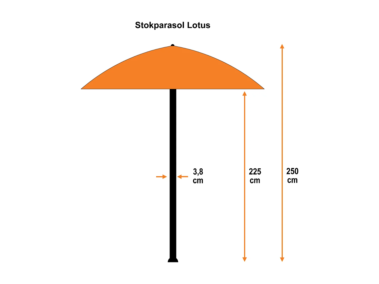Garden Impressions Lotus parasol Ø300 cm - zwart