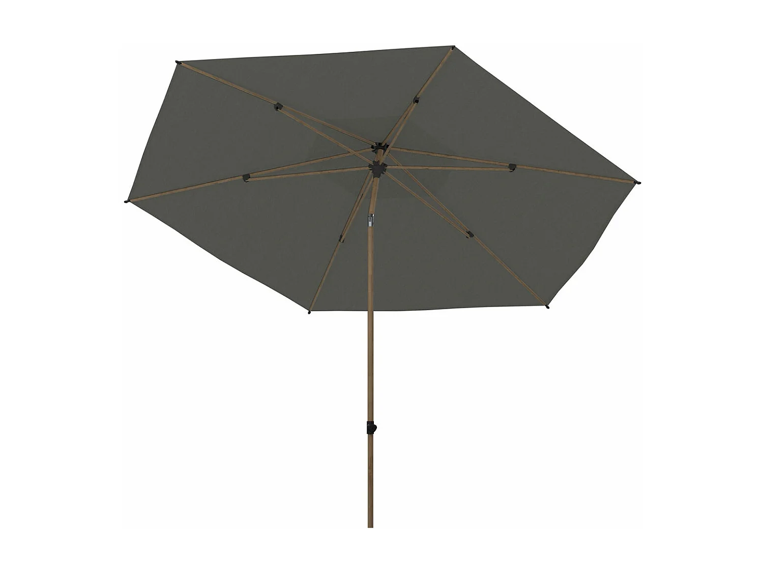 Parasol 4 Seasons Azzurro anthracite solefine cadre aspect bois Ø300 cm