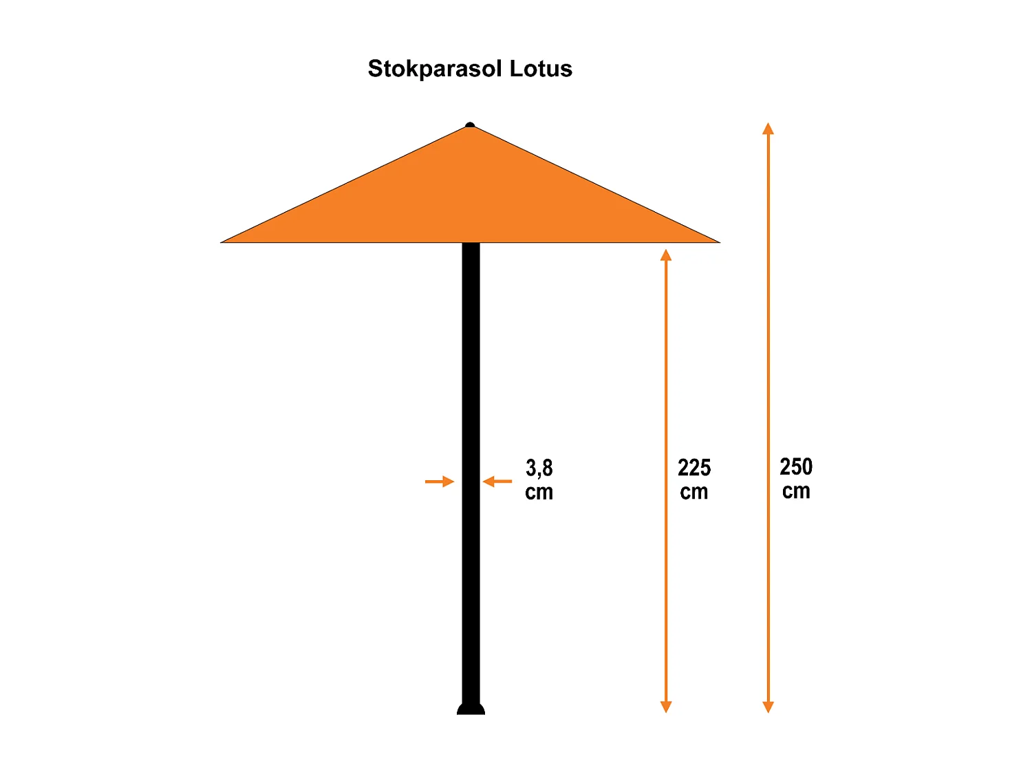 Garden Impressions Lotus parasol 250x250 - zwart