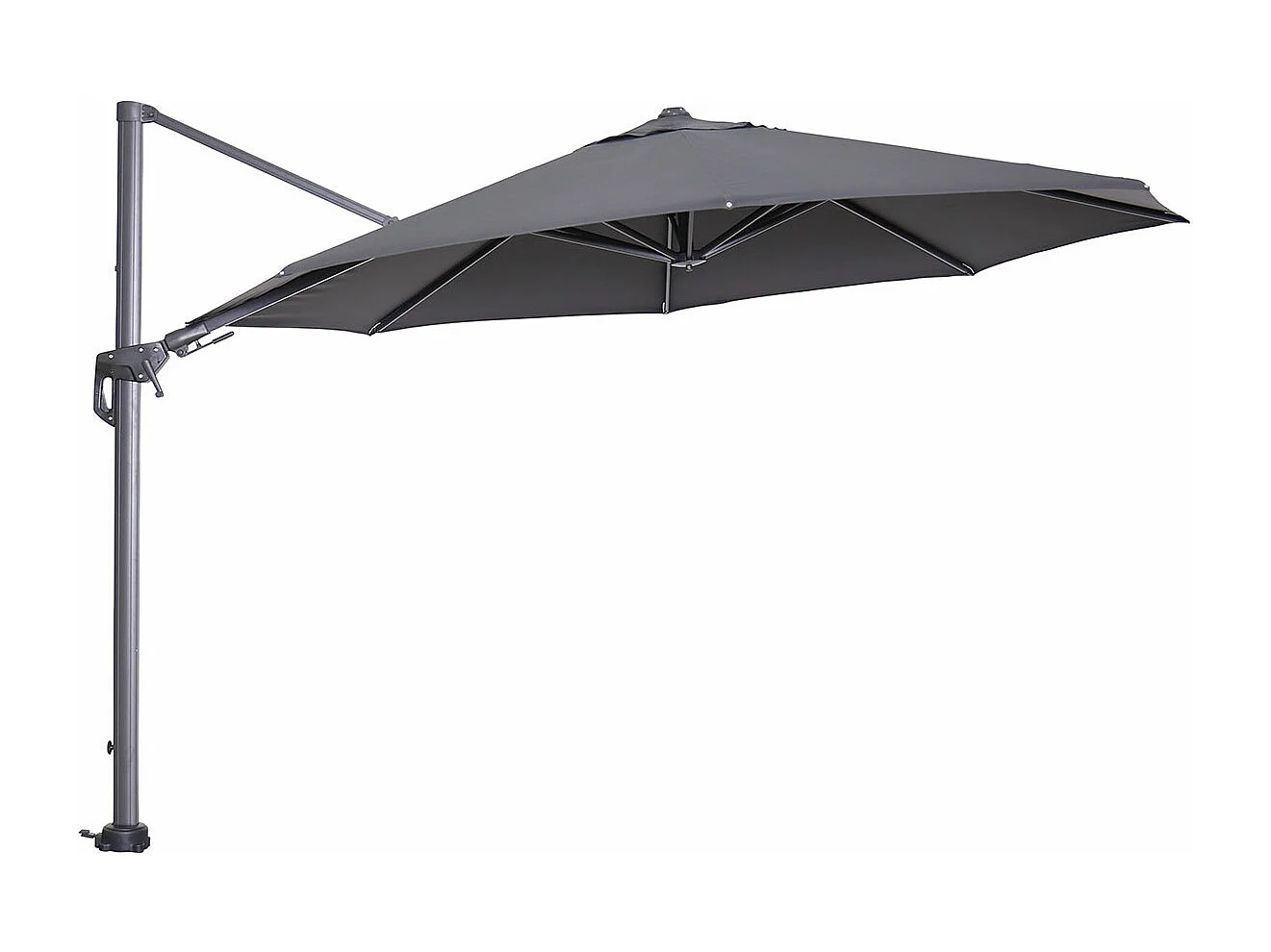 Parasol flottante Garden Impressions Hawai gris foncé Ø350 cm - housse et 90 kg piet de parasol