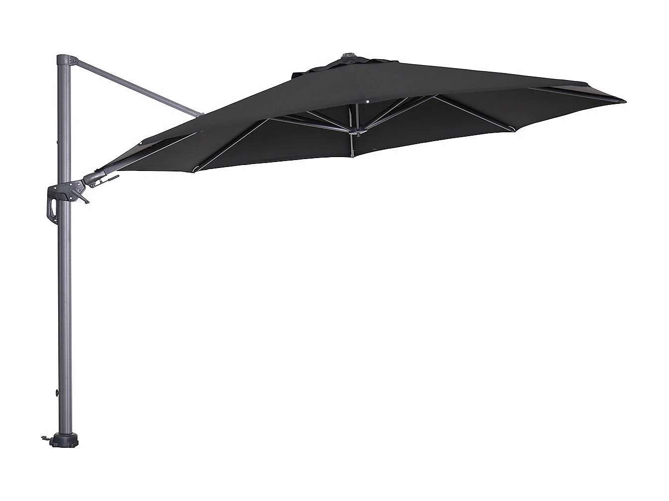 Parasol flottant Garden Impressions Hawaii cadre noir carbone tissu noir Ø350 cm