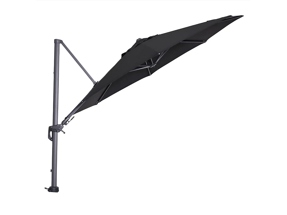 Parasol flottant Garden Impressions Hawaii cadre noir carbone tissu noir Ø350 cm