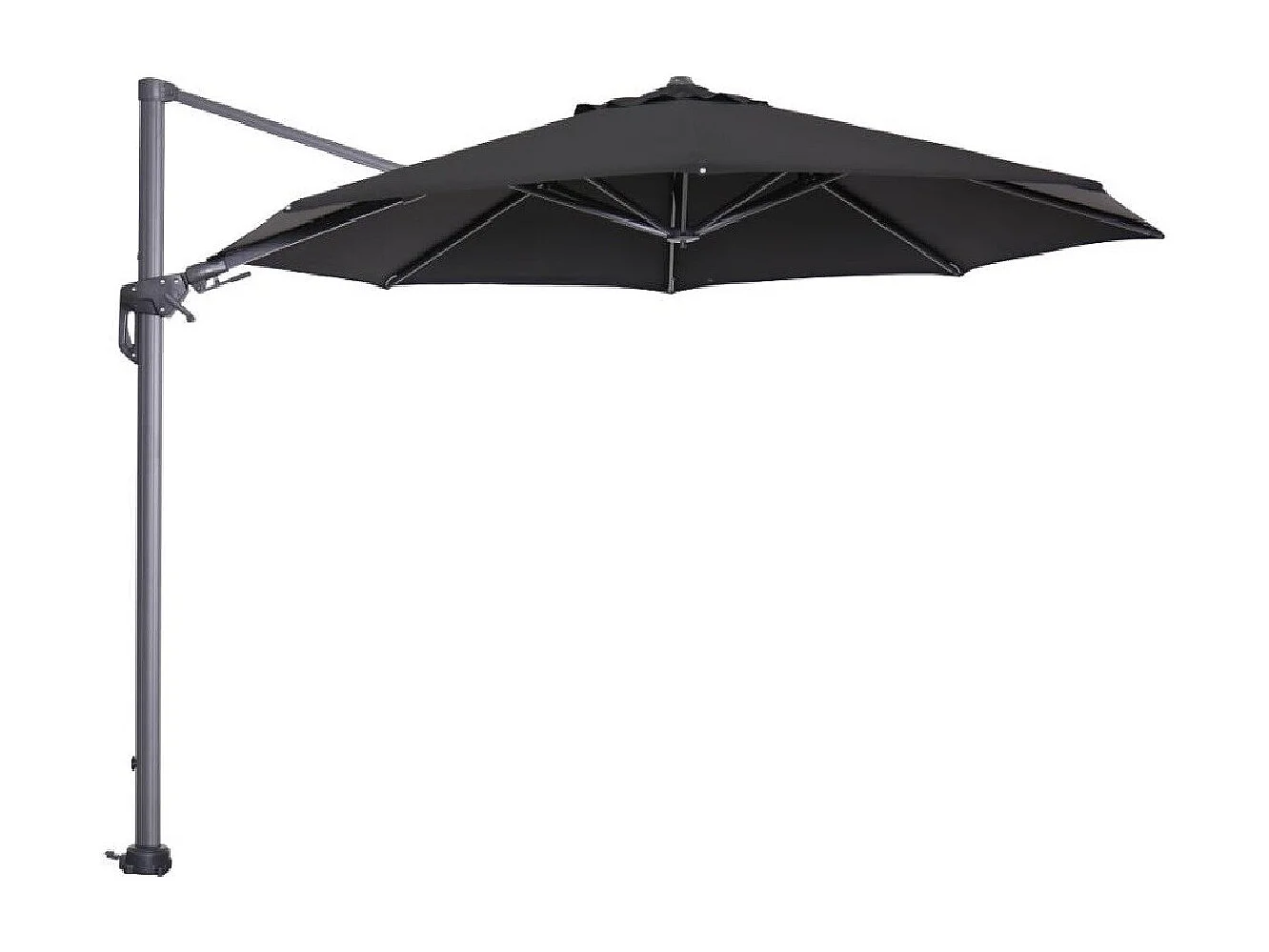 Parasol flottant Garden Impressions Hawaii cadre noir carbone tissu noir Ø350 cm