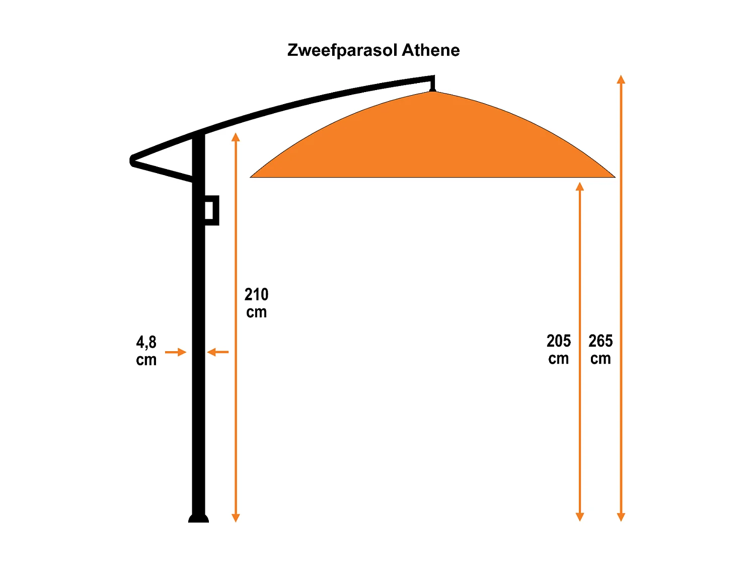 Garden Impressions Athene zweefparasol Ø300 cm - zand