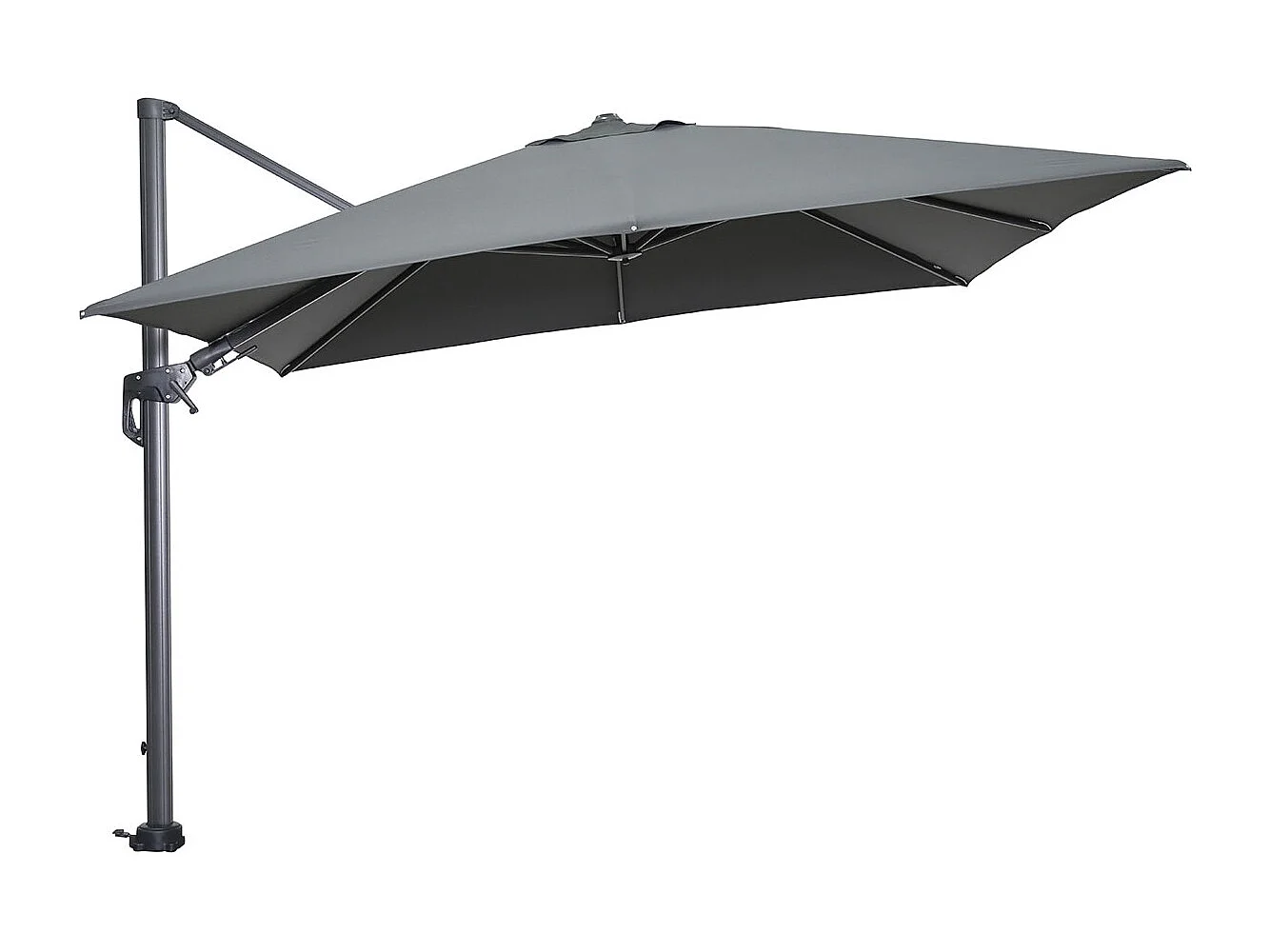 Parasol flottante Garden Impressions Hawai gris foncé 300x300cm - housse et 90 kg piet de parasol