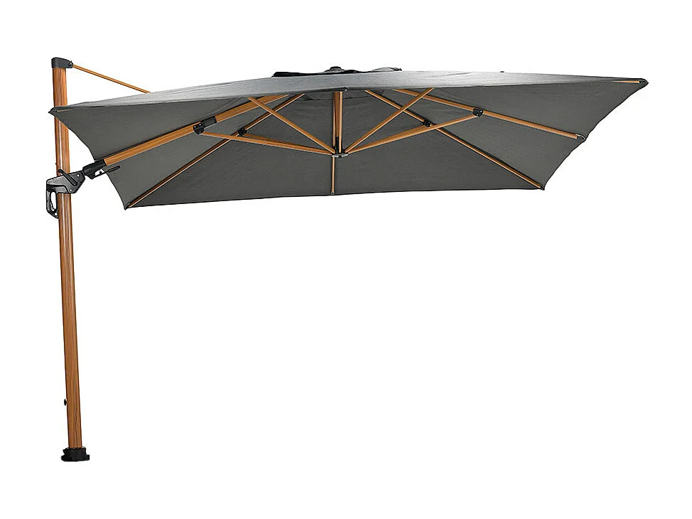 Garden Impressions Zweefparasol Hawaii Deluxe 300x300 - teak look / donker grijs
