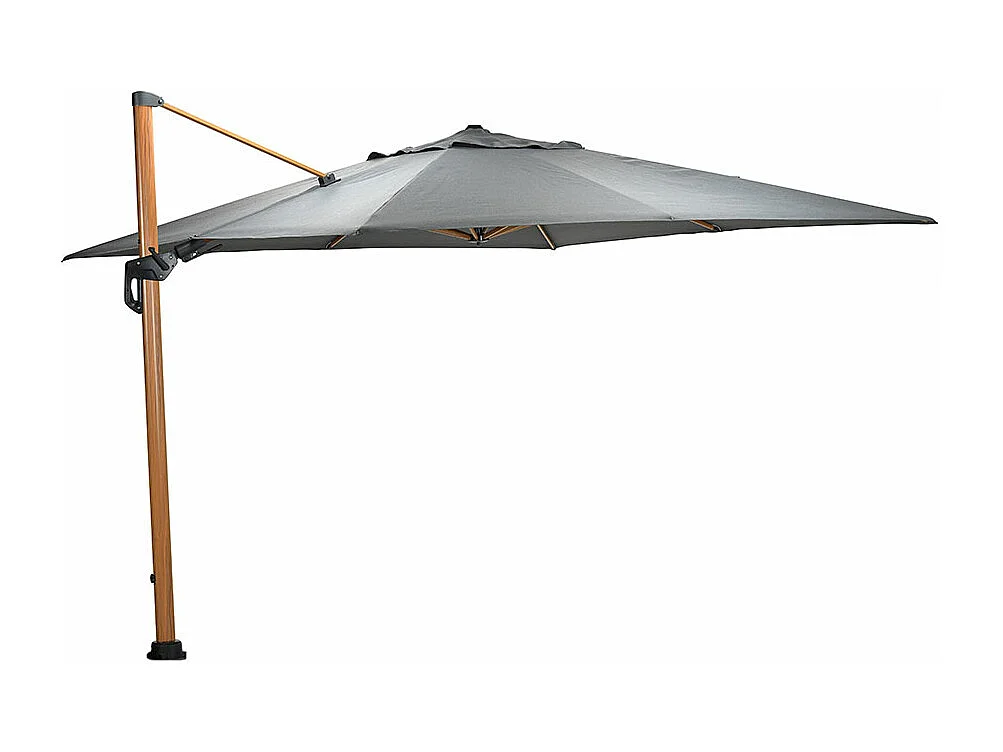 Garden Impressions Zweefparasol Hawaii Deluxe 300x300 - teak look / donker grijs