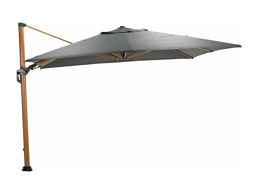 Garden Impressions Zweefparasol Hawaii Deluxe 300x300 - teak look / donker grijs