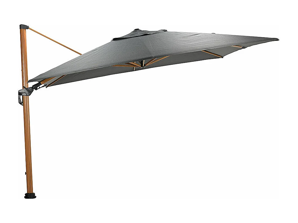 Garden Impressions Zweefparasol Hawaii Deluxe 300x300 - teak look / donker grijs