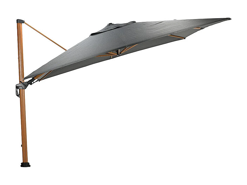 Garden Impressions Zweefparasol Hawaii Deluxe 300x300 - teak look / donker grijs