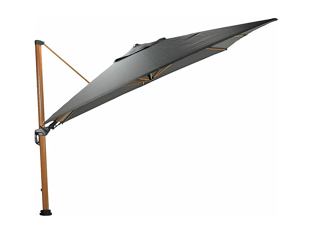 Garden Impressions Zweefparasol Hawaii Deluxe 300x300 - teak look / donker grijs