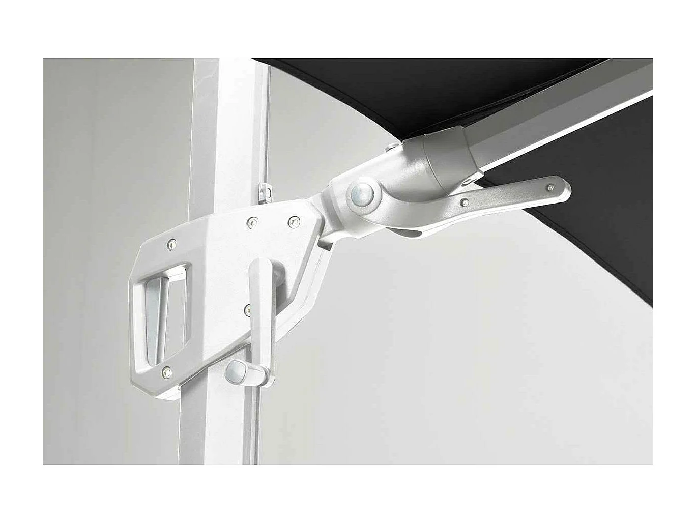 Garden Impressions Zweefparasol Hawaii 300x300 - wit - zwart