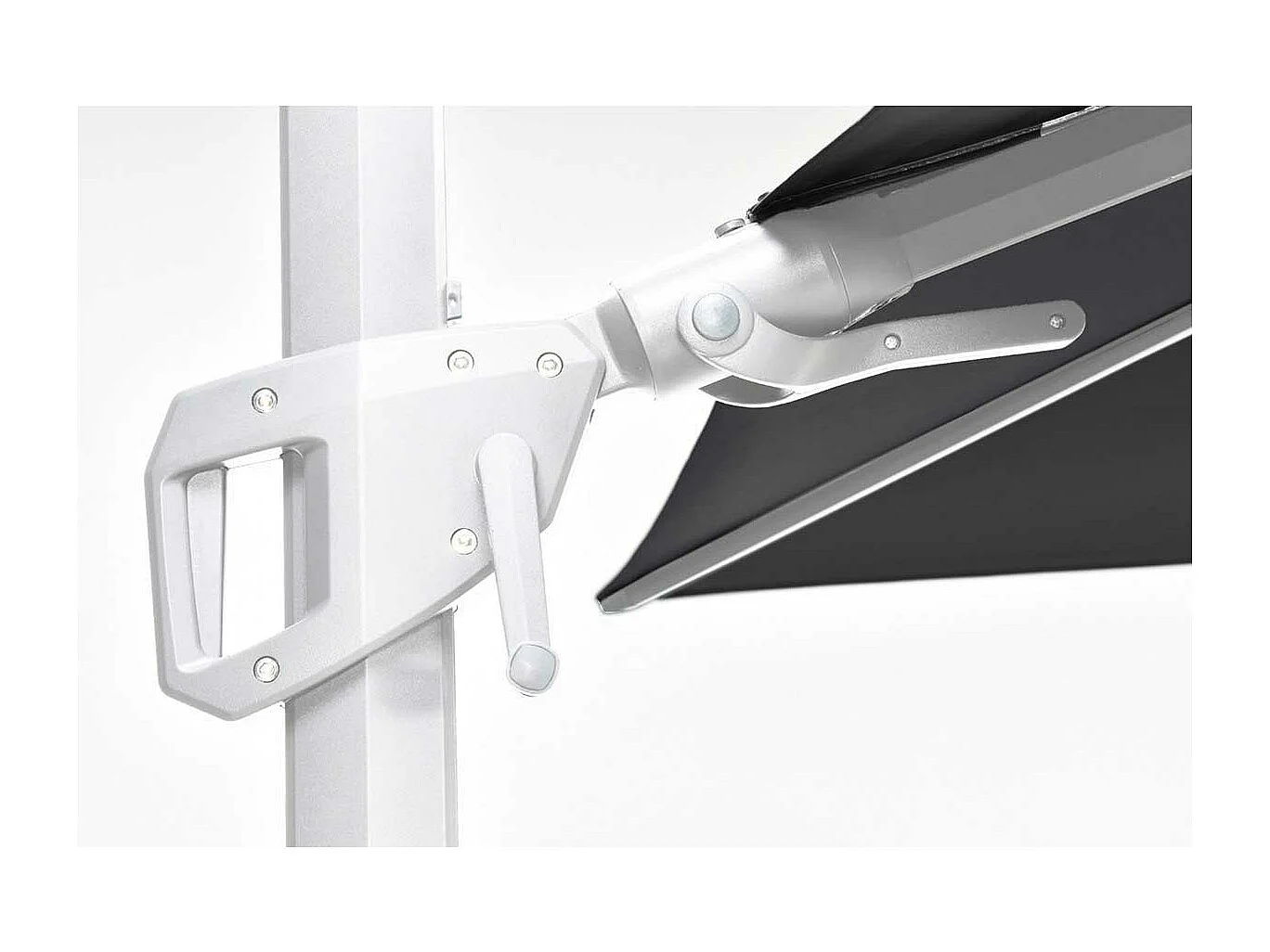 Garden Impressions Zweefparasol Hawaii 300x300 - wit - zwart