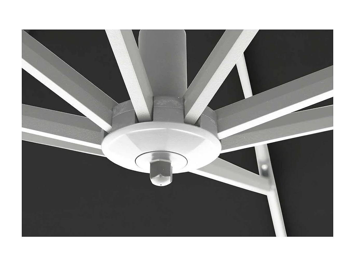 Garden Impressions Zweefparasol Hawaii 300x300 - wit - zwart