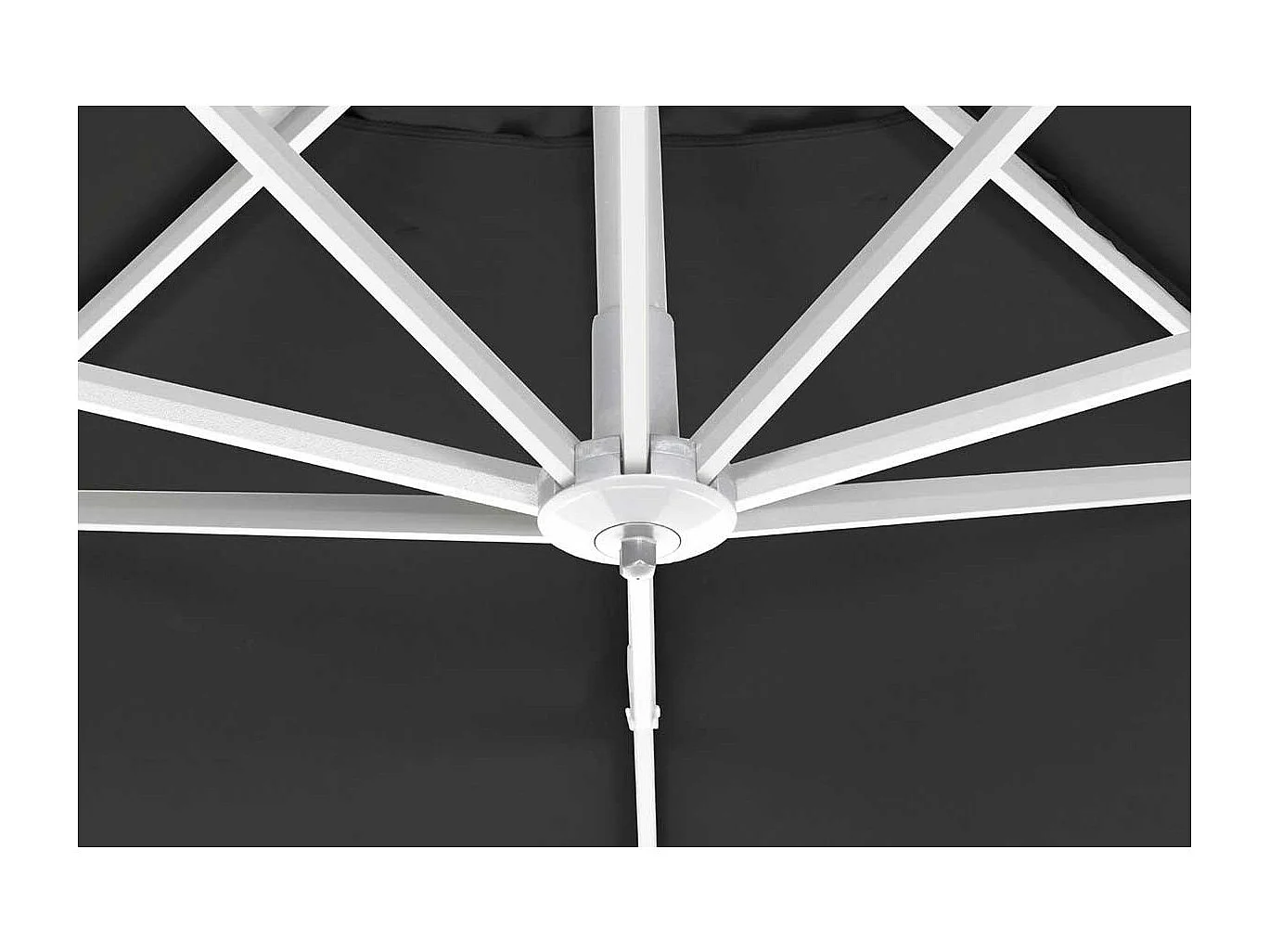 Garden Impressions Zweefparasol Hawaii 300x300 - wit - zwart