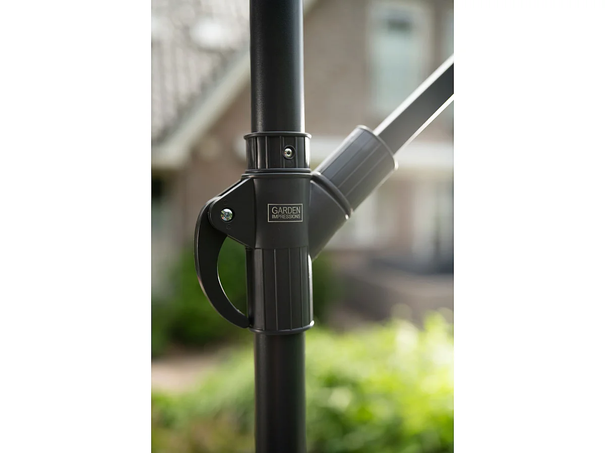 Garden Impressions Corfu parasol 250x250 - donker grijs - licht grijs