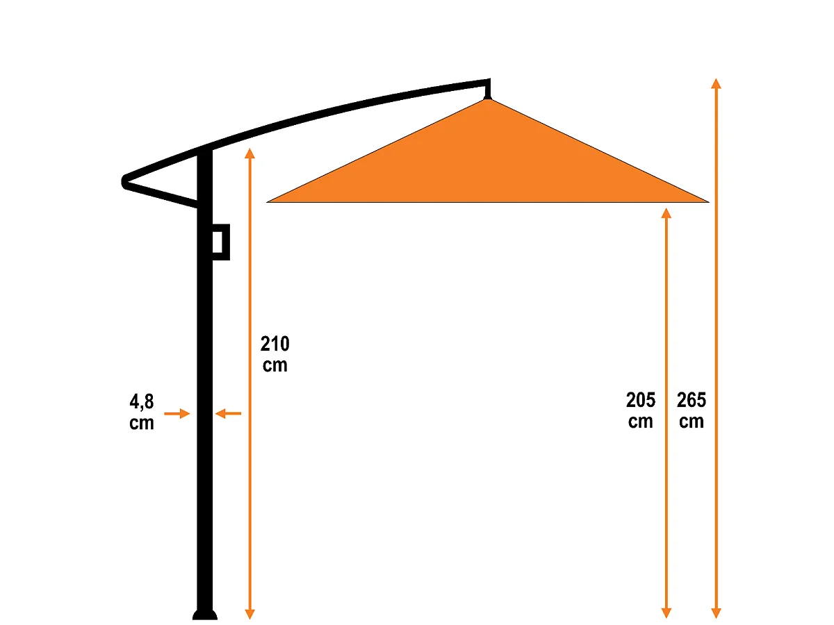 Garden Impressions Corfu parasol 250x250 - donker grijs - licht grijs