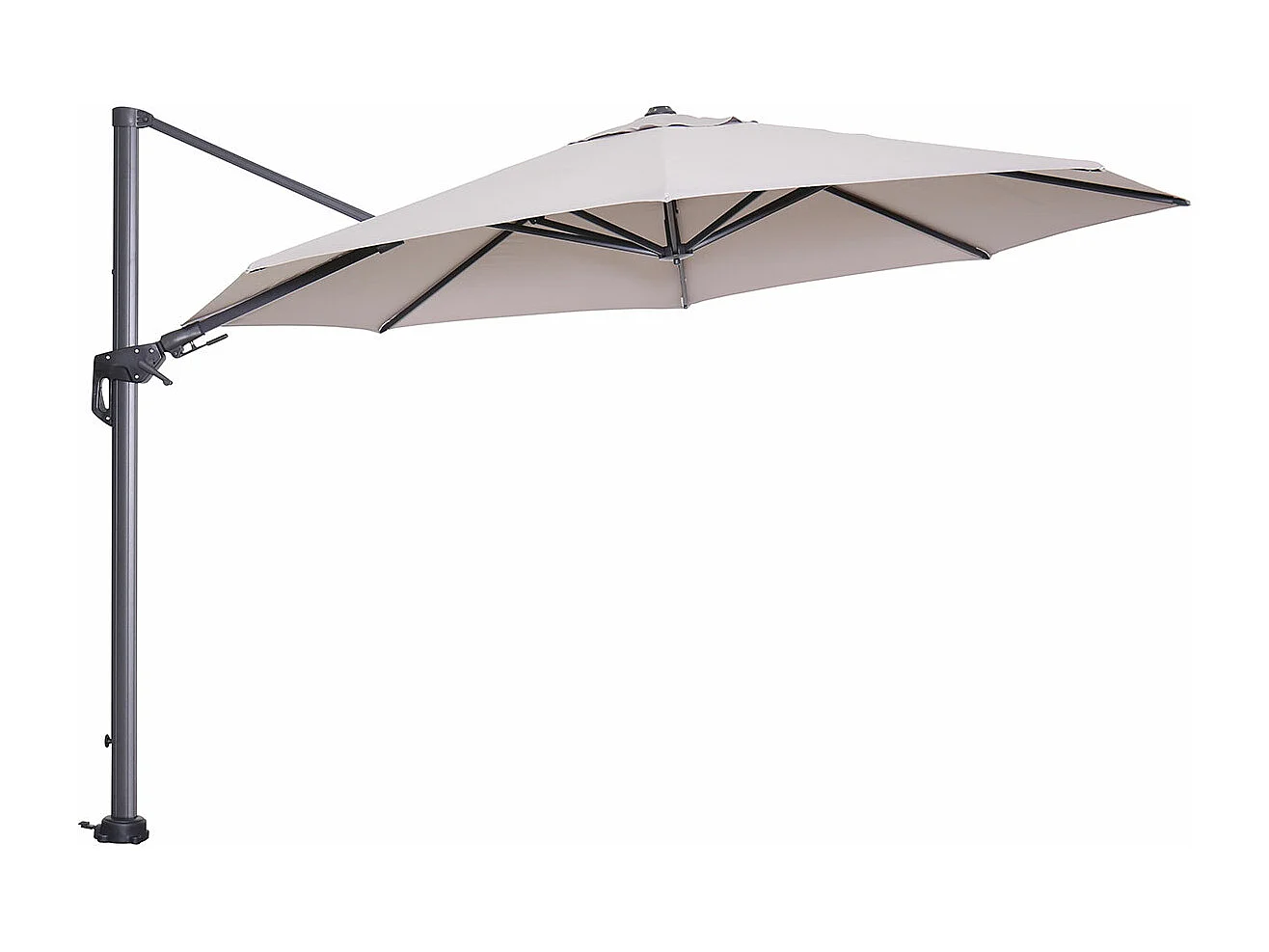 Parasol flottante Garden Impressions Hawai sable Ø350 cm - housse et 90 kg piet de parasol
