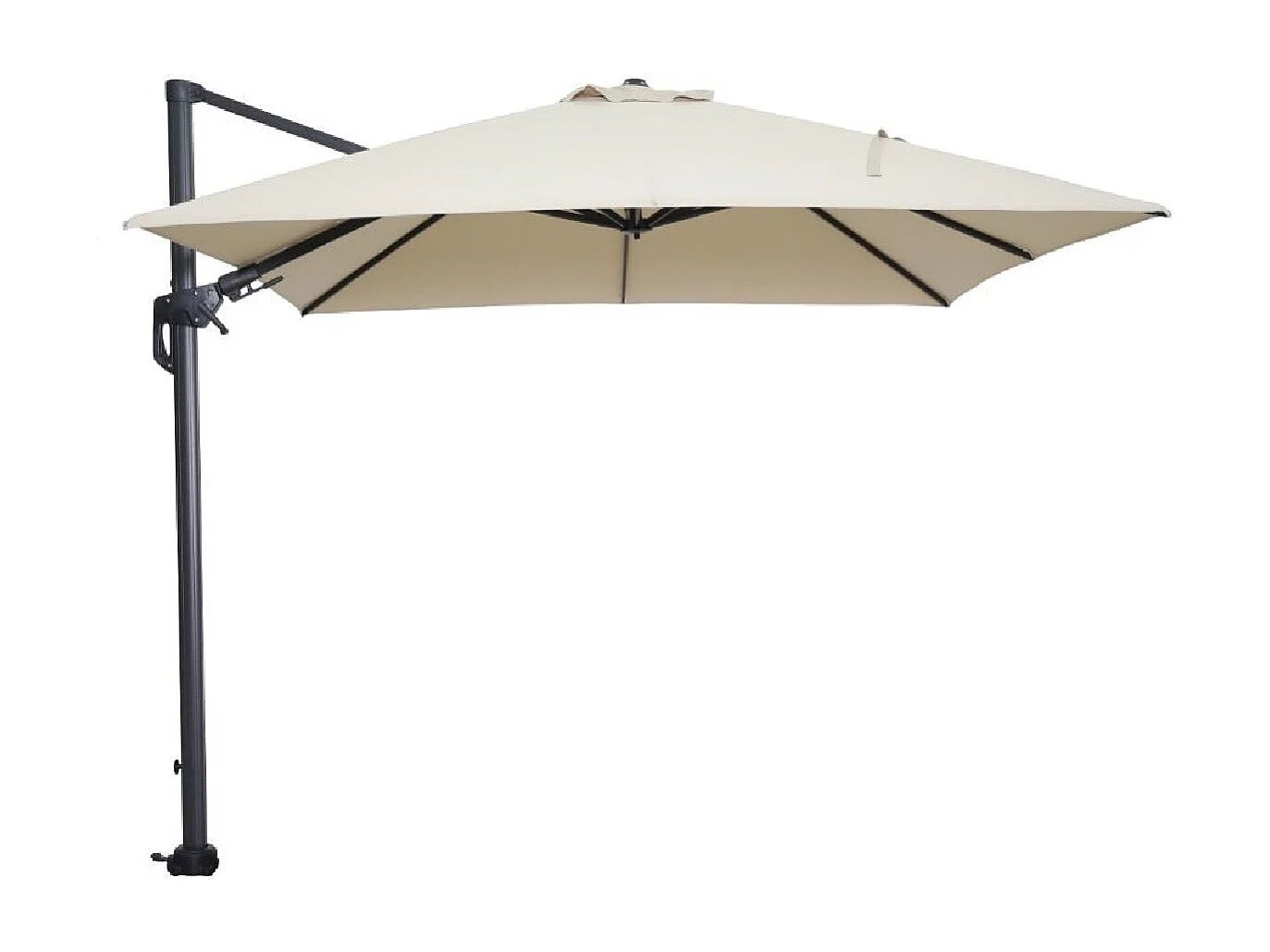 Garden Impressions Hawaii zweefparasol 300x300 cm - frame carbon black - doek ecru