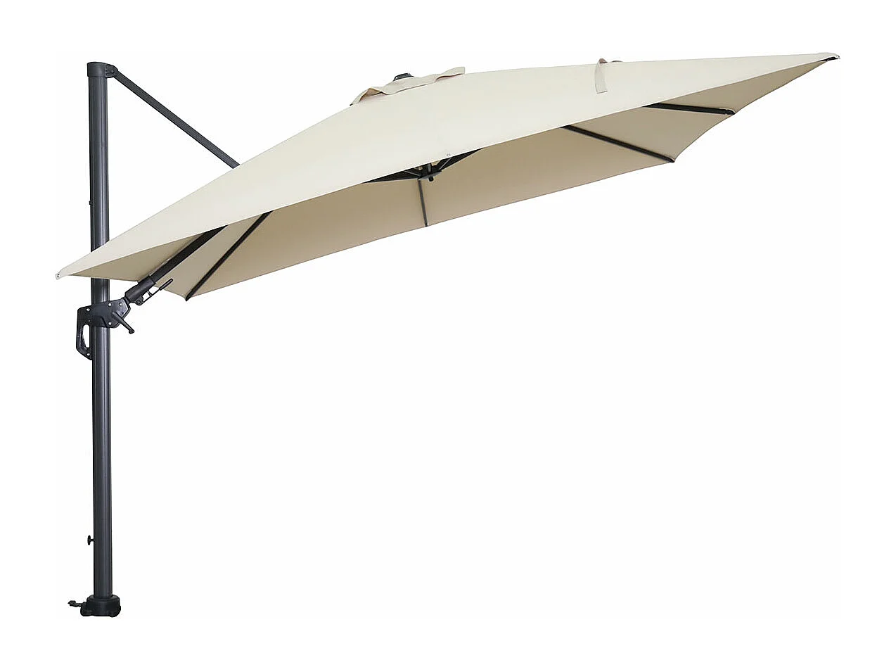 Garden Impressions Hawaii zweefparasol 300x300 cm - frame carbon black - doek ecru