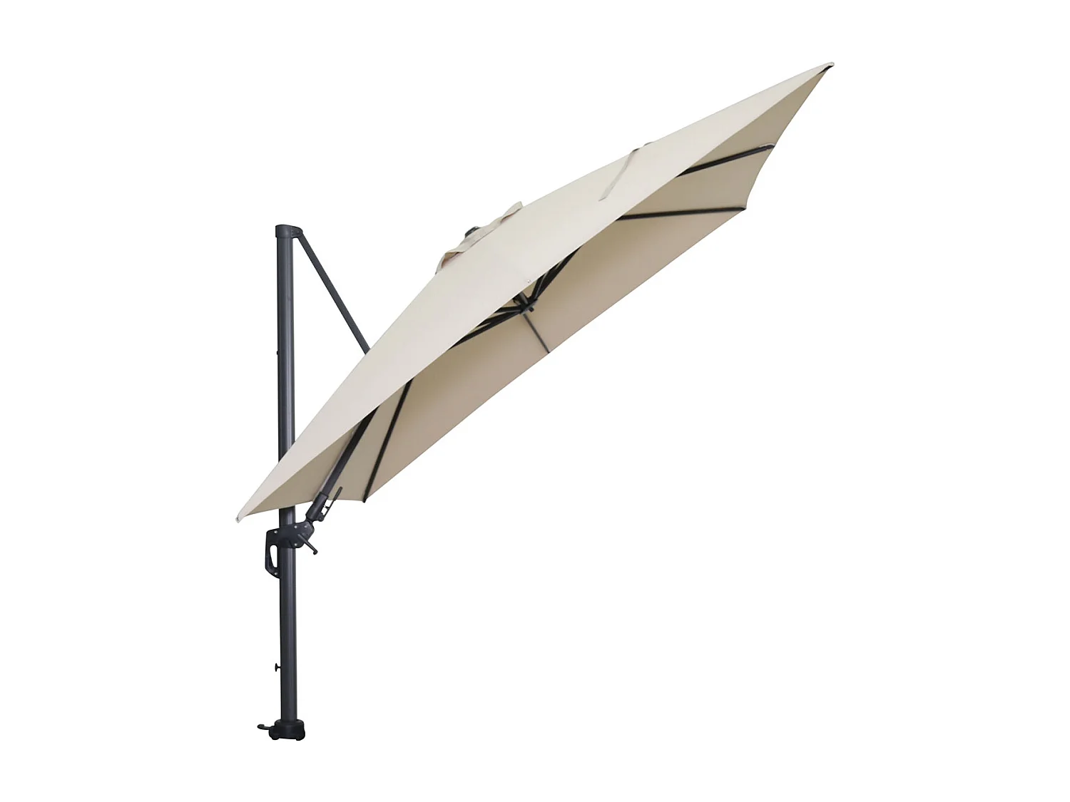 Garden Impressions Hawaii zweefparasol 300x300 cm - frame carbon black - doek ecru